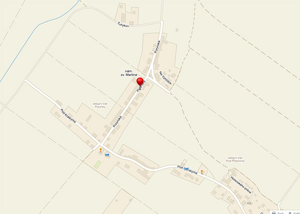 mapa kontaktu Modrý sklep
